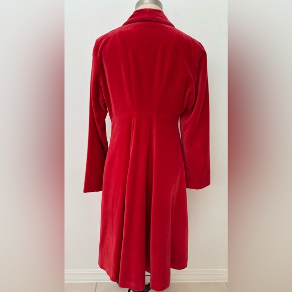 Antoine et Lili ‘Dulce’ Vintage Style Coat Cherry Red Cotton Velvet 2/M - Picture 5 of 9